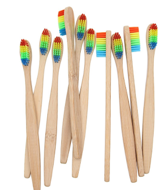 Colorful Rainbow Head Wooden Oral Care Brush - ValasMall